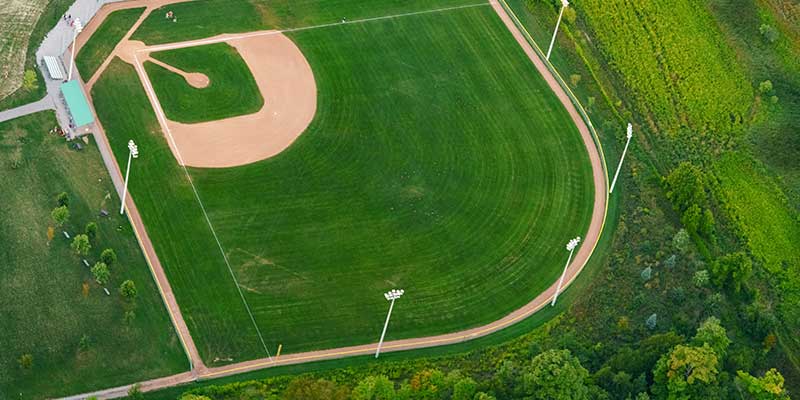 a close up of a green field